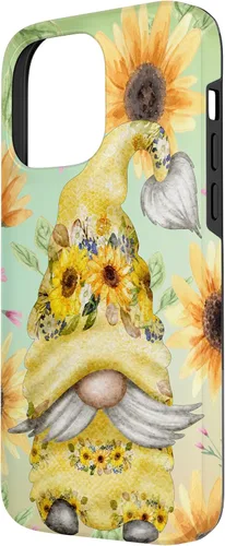 Miniatura 2 de iPhone 14 Pro Max Gnomo de girasol para jardín mamá hippies lindo patrón de verano caso