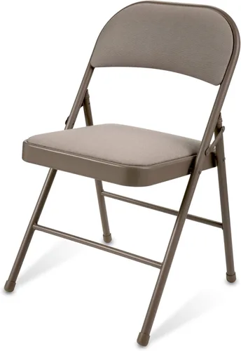 Miniatura 3 de Realspace® Silla plegable acolchada tapizada, marrón