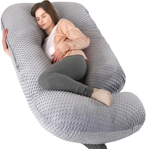 Miniatura 20 de Elover Almohada de embarazo imprescindible para el embarazo, almohada de apoyo de maternidad de cuerpo completo para mujeres embarazadas con funda