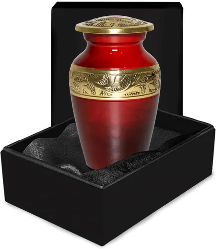 Miniatura 10 de Urnas pequeñas para recuerdo de cenizas humanas, urna conmemorativa azul hecha a mano con acento de latón, mini urna de recuerdo para hombres