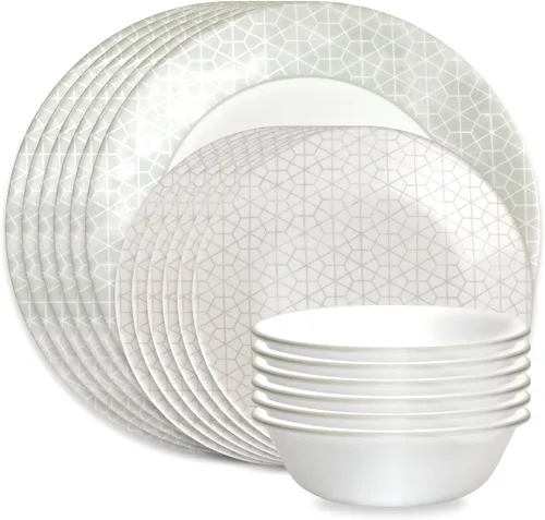 Miniatura 9 de Corelle Terracotta Dreams - Juego de vajilla para 6 platos llanos de 18 piezas, platos de aperitivo y cuencos de 18 onzas, apto para lavavajillas