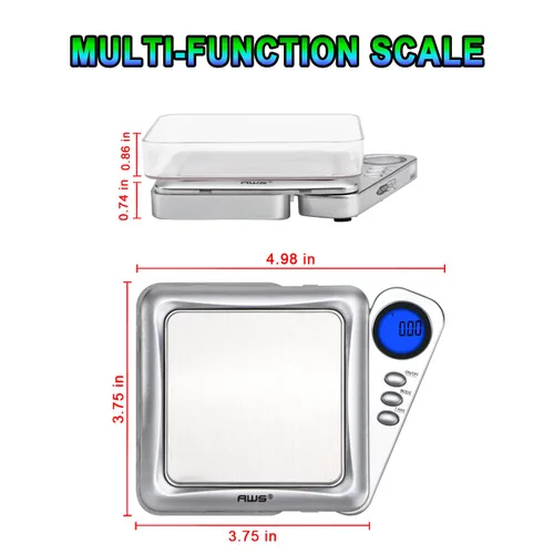 Miniatura 4 de American Weigh Scales Báscula digital de gramo de bolsillo de 7.05 oz x 0.00 oz Mini báscula de precisión de 0.00 oz de precisión, báscula