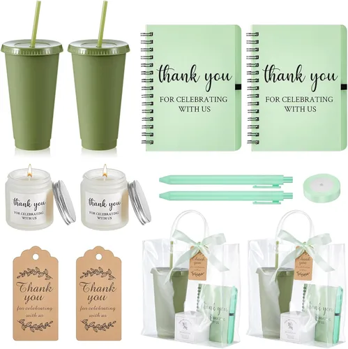 Miniatura 10 de Nuogo Juego de 6 premios de ducha para padres para jugadores, adultos, incluye vaso de plástico, cuaderno, velas perfumadas, bolígrafo, bolsa
