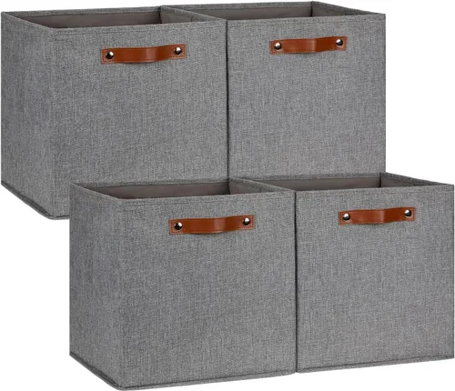 Miniatura 25 de DULLEMELO Cajas de almacenamiento para estantes, almacenamiento de armario, contenedores resistentes para organización del hogar para regalos
