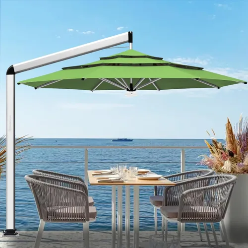 Miniatura 88 de EliteShade USA Sombrilla de Mercado de 10 Años Sin Decoloración de 9 Pies 3 Niveles Sombrilla de Patio Sombrilla de Mesa para Exteriores con Beige