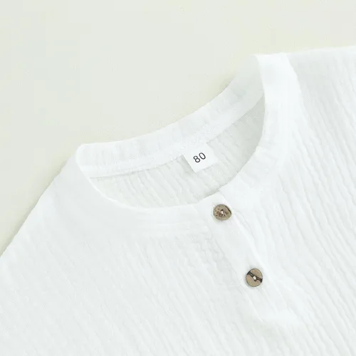 Miniatura 24 de fhutpw Conjunto de 2 piezas de ropa de verano para bebés, camiseta de manga corta, cintura elástica, pantalones cortos para niños pequeños