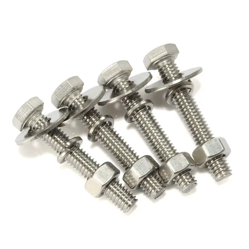 Miniatura 21 de Tornillos de cabeza hexagonal de 1/4-20 x 1/2 pulgadas con tuercas hexagonales y arandelas gruesas planas y de bloqueo, totalmente roscados, acero