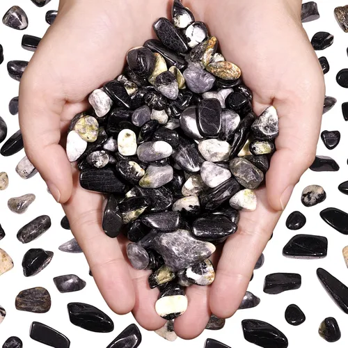Miniatura 12 de Chips de cristal de amatista pulidas a granel, piedras trituradas pulidas para acuario, rocas de grava con pulseras de cuarzo rosa, pecera Cristal