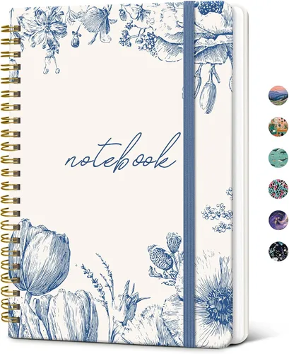 Miniatura 22 de Taja Cuaderno de Diario en Espiral con Líneas para Mujeres, A5 Lindo Cuaderno de Tapa Dura con Rayas Universitarias para Trabajo y Toma de Notas