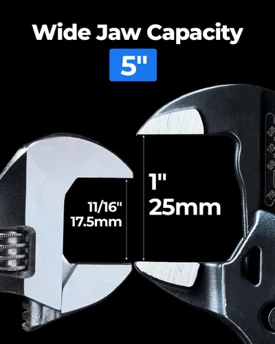 Miniatura 2 de toolant Llave de alicates ajustable de bolsillo de 5 pulgadas, fosfato de zinc CR-V de acero con mandíbulas paralelas lisas y bolsa - Llave portátil