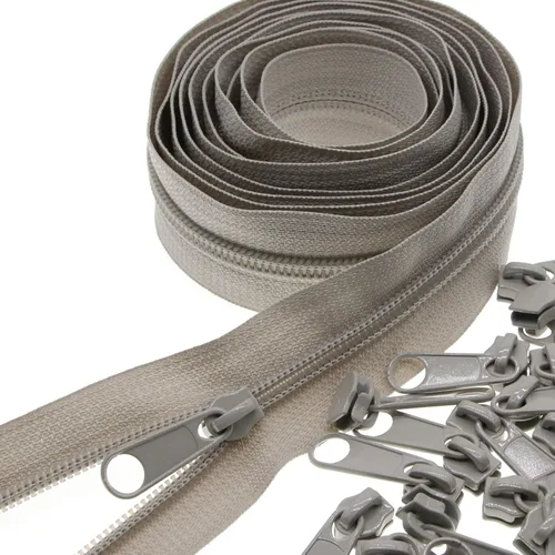 Miniatura 21 de Leekayer The Yard - Cremalleras de bobina de nailon blanco #5 a granel de 10 yardas con 25 deslizadores plateados para costura DIY bolsa