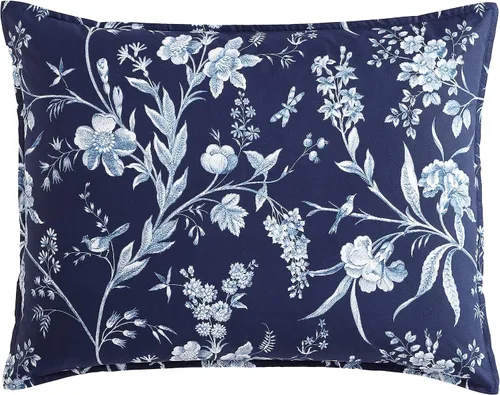 Miniatura 8 de Laura Ashley - Juego de edredón tamaño King, juego de ropa de cama reversible de algodón, incluye fundas a juego con fundas europeas y fundas