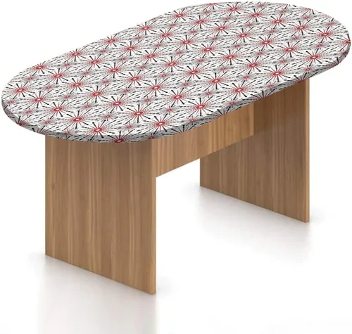 Miniatura 13 de XISUNYA Mantel ovalado ajustable para patio, mantel geométrico de poliéster elástico, mantel ajustable con estampado tribal, se adapta a mesas