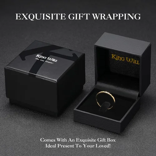 Miniatura 6 de King Will Anillo de boda de carburo de tungsteno para hombres y mujeres, anillo de promesa para pareja de 0.079 pulgadas, 0.176 pulgadas
