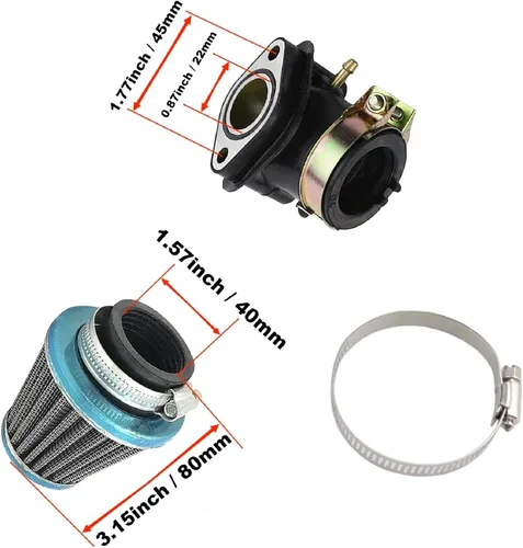 Miniatura 5 de PD24J GY6 Carburador de 150cc Compatible para Ciclomotor ATV Go Kart Scooter 125cc 150cc 4-Tiempos Motor 150cc Kazuma Taotao Roketa SunL Baja Eagle