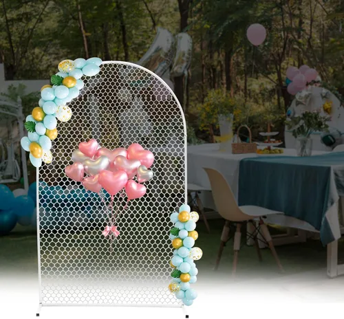 Miniatura 5 de Soporte de arco de boda de 6.6 x 3.9 pies, soporte de marco de arco de metal para decoración de fondo, soporte de fondo de fotografía de arco