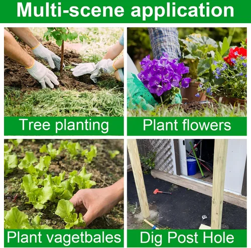 Miniatura 7 de RealPlus Taladro manual para perforar postes de 4 x 33 pulgadas, herramienta de excavadora de agujeros de jardín, taladro manual de tierra