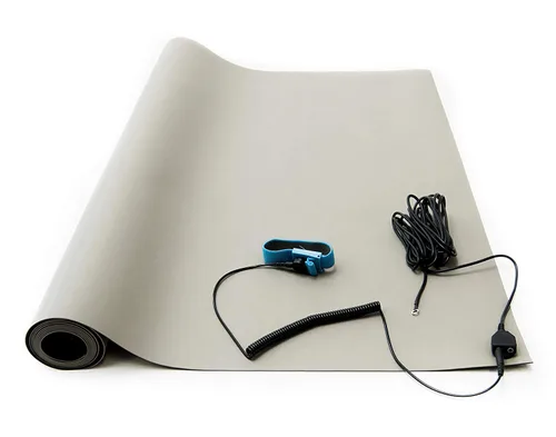 Miniatura 8 de Bertech ESD - Juego de tapete de soldadura con correa para muñeca y cable de conexión a tierra, 16 pulgadas de ancho x 24 pulgadas de largo x 0.06