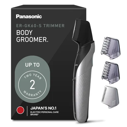 Panasonic Recortadora de Vello Corporal para Hombres, Diseño Inalámbrico Resistente al Agua, Cabezal Recortador en Forma de V con 3 Accesorios de