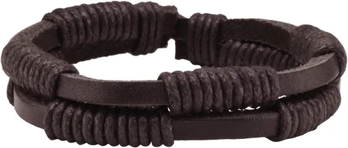 Miniatura 7 de Eigso Pulsera punk unisex de piel sintética con cuentas de madera para hombres y mujeres, cordón ajustable