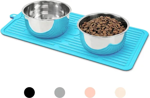 Miniatura 15 de Ptlom Mantel individual para mascotas para perros y gatos, antideslizante, impermeable, tapete de alimentación para perros que evita el Beige