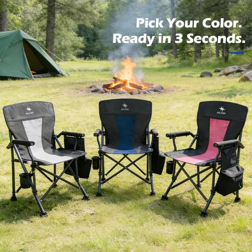 Miniatura 8 de Silla de campamento XL de alta calidad, capacidad de 400 libras, asiento de gran tamaño de 23.7 pulgadas de ancho, tela Oxford 600D resistente