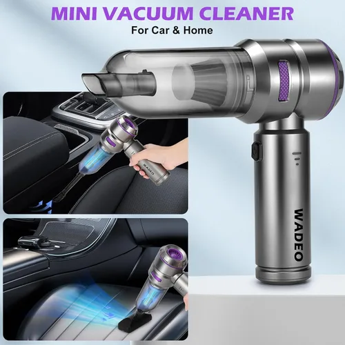Miniatura 2 de WADEO Aspiradora de mano inalámbrica, 4 en 1 21000 PA sin escobillas para automóvil y 210000 rpm, soplador de aire de batería de 7500 mAh