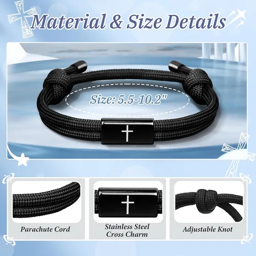 Miniatura 7 de PEALICIOUS Regalos de primera comunión para niñas y niños, bonita pulsera de cruz como regalos de la primera comunión, joyería religiosa sagrada