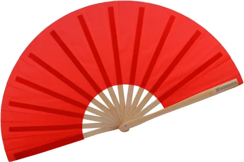 Miniatura 8 de Abanicos de mano plegables de bambú grandes, color rojo, ventilador KunFu para eventos, bailes, espectáculos, festivales, regalo (todo rojo)