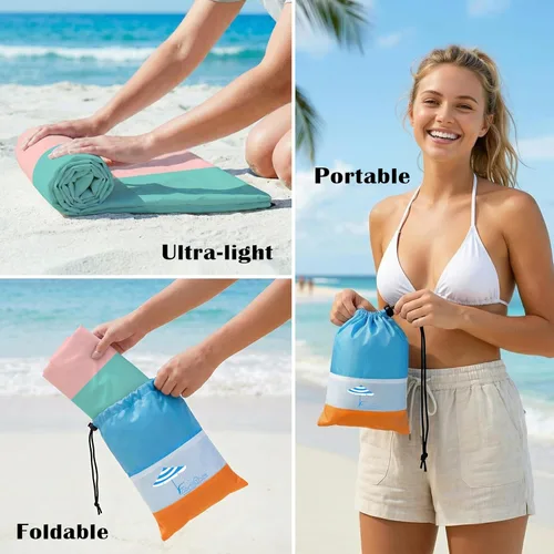 Miniatura 151 de Famstar Beach Blanket Oversized Extra Large 78"X81"/10'X9',Waterproof Sandproof Beach Blanket 2-8 Adults Lightweight Durable for Travel Camping