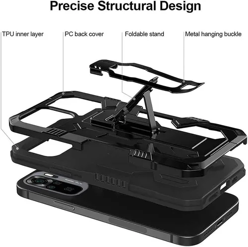 Miniatura 7 de Funda para Xiaomi Redmi Note 10 4G/Redmi Note 10S con [Paquete de 2] Protector de pantalla de vidrio templado, funda híbrida resistente de doble