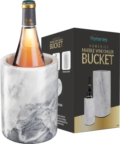 Cubo Enfriador de Vino de Mármol Homeries - Enfriador de Vino y Champán para Fiestas, Cena – Mantiene el Vino y las Bebidas Frías, Enfriadores de