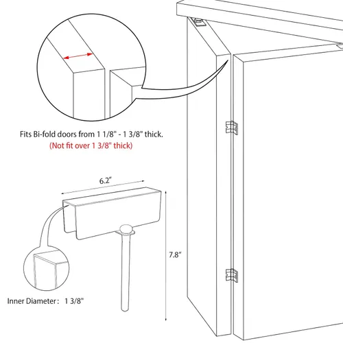 Miniatura 6 de Cerradura de puerta plegable de metal, cerraduras de seguridad para niños de doble puerta que mantienen a los niños pequeños, gatos y perros fuera