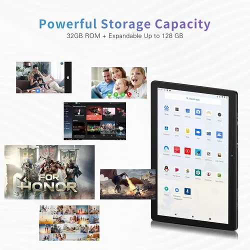 Miniatura 3 de Tablet de 10 pulgadas, tableta Android con 2 GB de RAM 32 GB, cámara dual de 2 MP+8 MP, procesador de cuatro núcleos, pantalla IPS HD de 1280 x 800