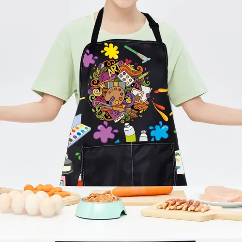 Miniatura 8 de CMNIM Delantales de artista con bolsillos - Regalos para pintores y amantes de la pintura - Delantal de cocina