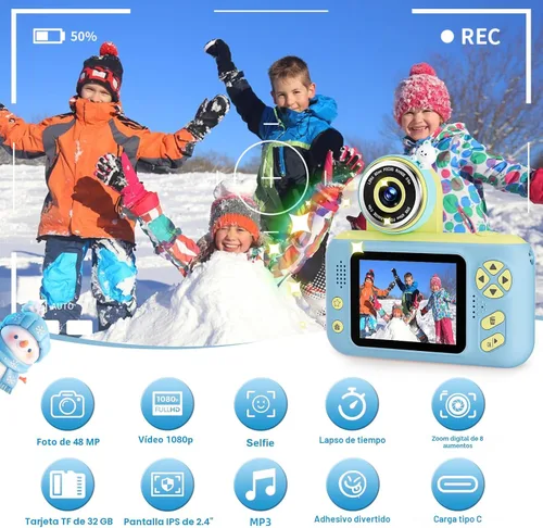 Miniatura 6 de Makolle Cámara para niños, cámaras de seguimiento para niños pequeños de 3 a 8 años, regalos de cumpleaños de Navidad para niños y niñas de 3 a 12