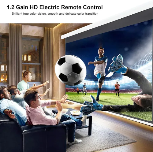 Miniatura 3 de YODOLLA Pantalla de proyección motorizada de 84 pulgadas, pantalla de proyector eléctrico 16:9 4K 3D HD, pantalla de proyección blanca montada