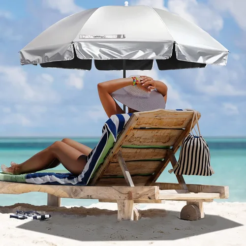 Miniatura 8 de Prospo Sombrilla para silla de playa con abrazadera ajustable universal, protección UV, sombrilla para exteriores, cochecitos, sillas de ruedas