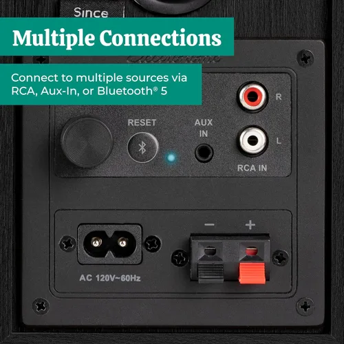 Miniatura 6 de Electrohome Huntley - Altavoces alimentados para estantería con amplificador integrado y controladores de 3 pulgadas para tocadiscos, TV, PC y Negro