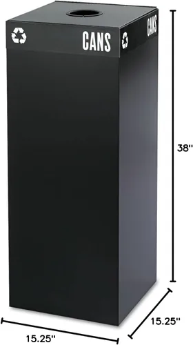 Miniatura 4 de Safco 2983BL - Base de receptáculo de reciclaje cuadrada pública, 37 galones (parte superior se vende por separado), color negro