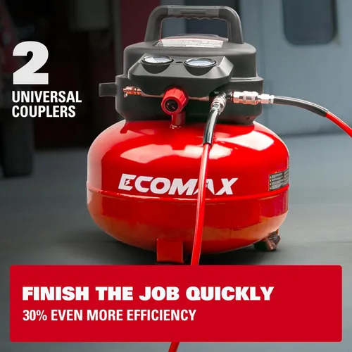 Miniatura 6 de Compresor de aire, Compresor de aire panqueque de 6 galones, MÁX 175PSI, Compresor para herramientas de aire con kit de 10 piezas de accesorios