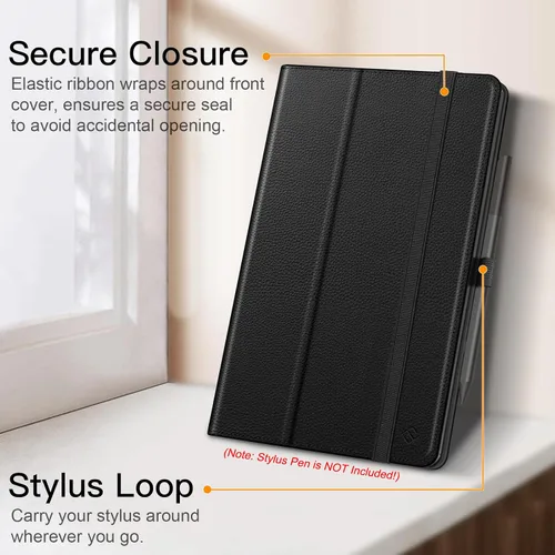 Miniatura 8 de Fintie Funda tipo folio para Amazon Fire Max 11 (13ª generación, versión 2023) – Funda plegable de piel vegana de primera calidad con soporte Negro