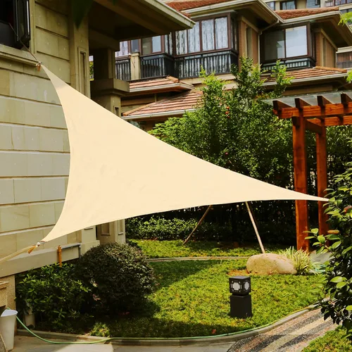 Miniatura 6 de Parasol triangular 12 x 12 x 12 pies, toldo estilo vela, bloqueador de UV para patio y exterior, de la marca LyShade, Azul cadete