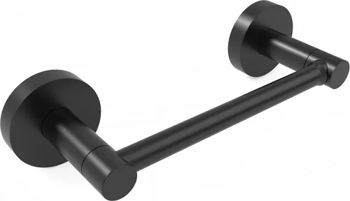 Soporte de papel higiénico negro mate para baño, soporte de rollo de papel giratorio de doble poste de acero inoxidable y aleación de zinc, montaje