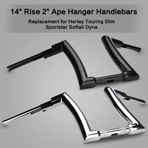 Miniatura 2 de LKV Perchas Ape de 14 pulgadas con barra de grasa de 1-1/4 pulgadas, abrazadera de 1.25 pulgadas, manillar compatible con Harley Dyna Softail