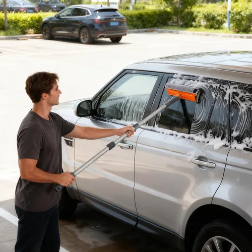 Miniatura 6 de Eazer Herramienta profesional de limpieza de ventanas de 46 pulgadas, escobilla giratoria 2 en 1 para kit de limpieza de ventanas, kit