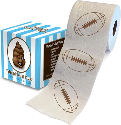Printed TP Rollo de papel higiénico impreso para juegos deportivos, divertido día de juego, sorpresa, adultos, mujeres, hombres, regalos deportivos