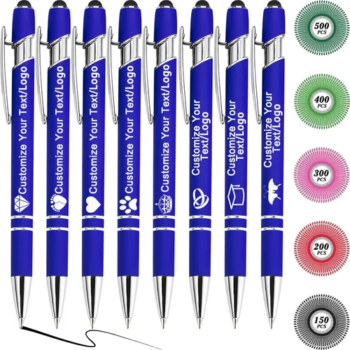 Miniatura 109 de Bolígrafos personalizados con nombre y logotipo, hasta 500 bolígrafos personalizados a granel con grabado gratis regalo para cumpleaños, graduación