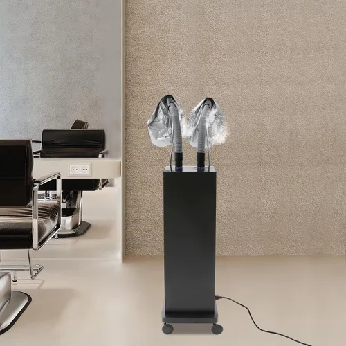 Miniatura 2 de DNYSYSJ Secador de pelo con capucha, soporte profesional para secador de pelo con 5 modos y temporizador ajustable, capó de salón con capucha y Negro