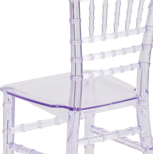 Miniatura 9 de Flash Furniture Silla Chiavari para Niños de Resina de Cristal Transparente para Fiestas y Eventos para Uso Comercial y Residencial